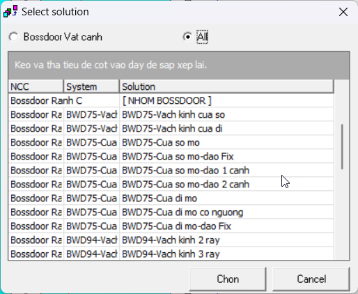 phần mềm tính nhôm Bosswindow